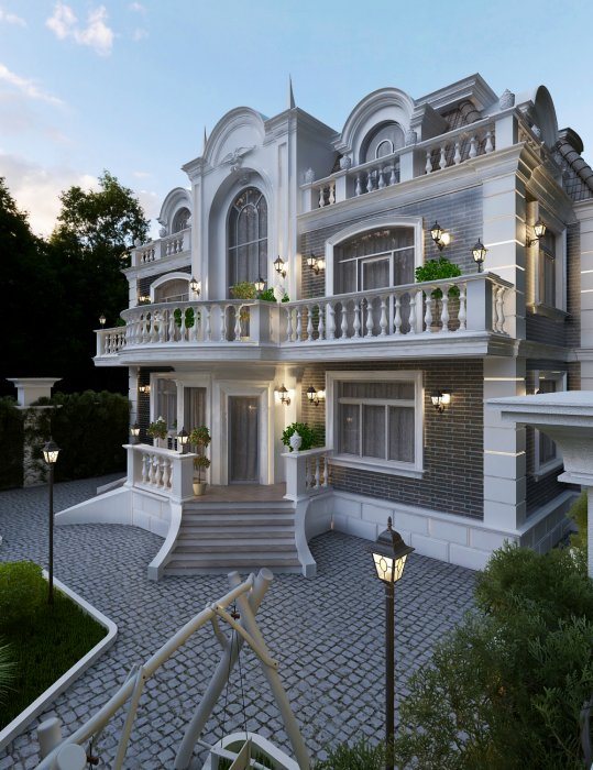 Villa design detail — Mingachevir project (Architectural style, 475 m², 2023), shot 2 of 4