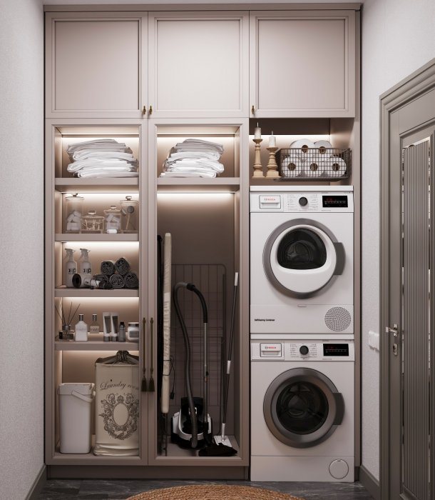 Ultra Lux project, стиль неоклассика, 145 м², 2023 г.: планировочные решения, кадр 5 из 6