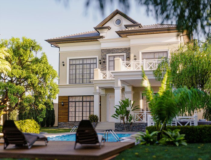 Shuvelan project — Neoclassical villa design, 364 m², 2024