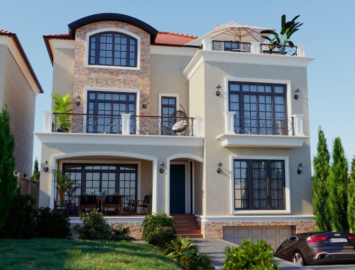 Badamdar project — Neoclassical villa design, 442 m², 2024