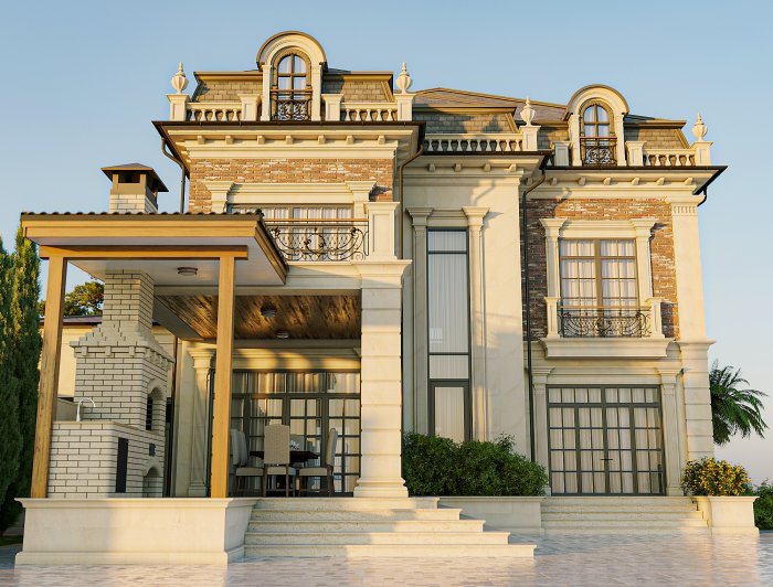 Villa design detail — Mardakan project (Neoclassical style, 475 m², 2024), shot 2 of 6