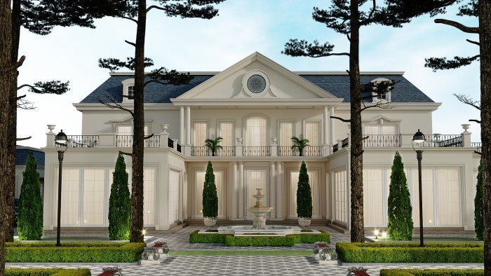 Bakikhanov project — Neoclassical villa design, 475 m², 2024