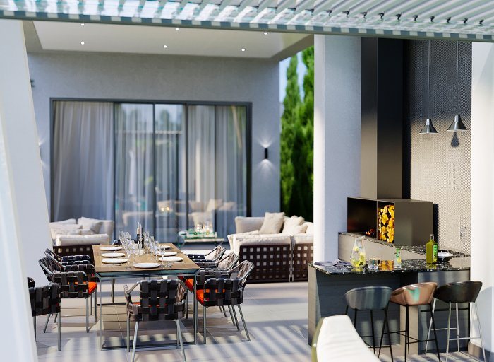 LUXURY MODERN, стиль неоклассика, 411 м², 2024 г.: планировочные решения, кадр 5 из 7