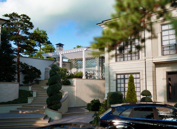 Binagadi project — Neoclassical villa design, 378 m², 2024